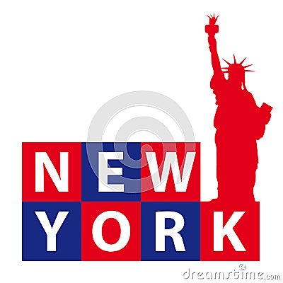 New York Statue Liberty Vector Illustration