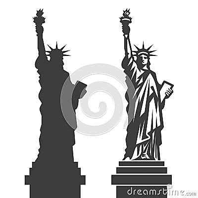 New York Statue of Liberty Vector silhouette Vector Illustration