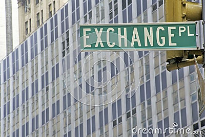 New York Stock Exchange street sign, Wall Street, New York City, NY Editorial Stock Photo