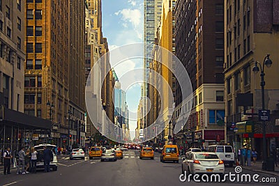 New York street perspective Editorial Stock Photo