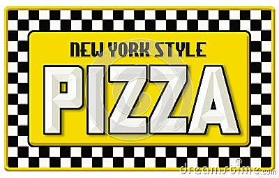 New York Style Pizza Sign Tin Embossed Stock Photo