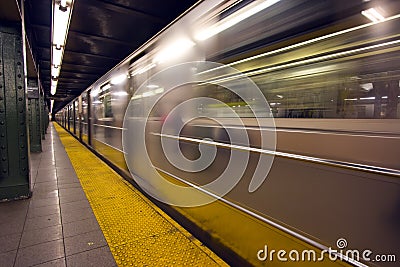 New York subway motion blur Stock Photo