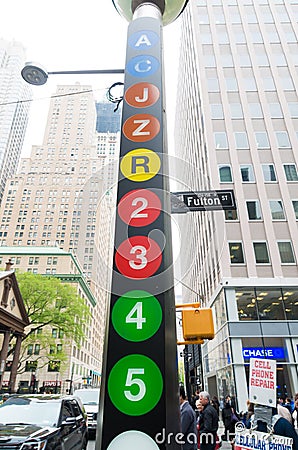 New york subway signs Editorial Stock Photo