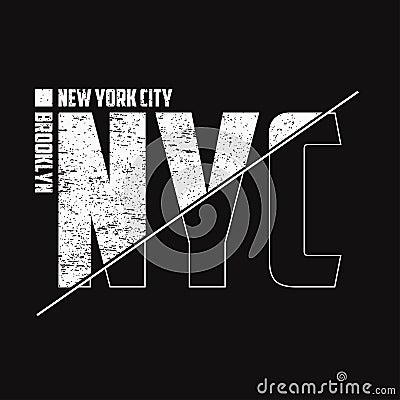 New York t-shirt composed of half with grunge texture. NYC sport typography, graphic design for tee shirt. Vector. Vector Illustration