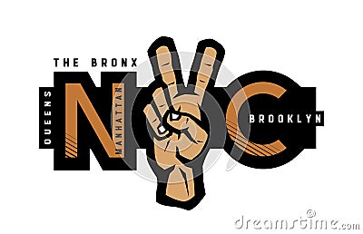 New York T-shirt Printing design. NYC emblem. Vector illustration. Vector Illustration