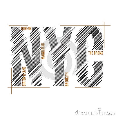 New York tee print. T-shirt design graphics stamp label typography. Vector Illustration