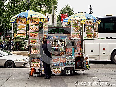 New York - United States - Typical food track in a street of New York Editorial Stock Photo