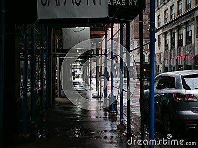 New York, United States, USA March 23, 2020: empty street in new york during coronavirus outbreak, pandemic Editorial Stock Photo