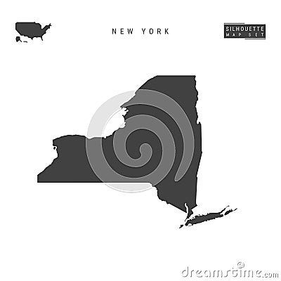 New York US State Vector Map Isolated On White Background. High