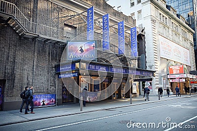 Anastasia, Broadway theatre building entrance in New York City Editorial Stock Photo