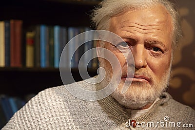 Ernest Hemingway in Madame Tussauds of New York Editorial Stock Photo