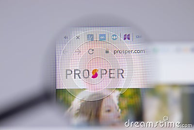 New York, USA - 26 April 2021: Prosper Marketplace logo close-up on website page, Illustrative Editorial Editorial Stock Photo