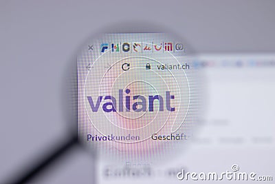 New York, USA - 26 April 2021: Valiant Bank company logo close-up on website page, Illustrative Editorial Editorial Stock Photo