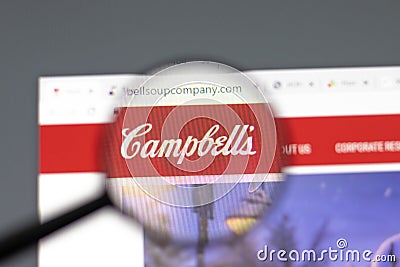 New York, USA - 15 February 2021: Campbell Soup Company website in browser with company logo, Illustrative Editorial Editorial Stock Photo