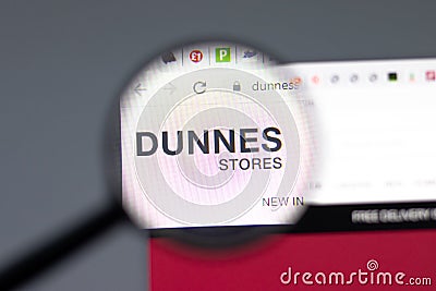 New York, USA - 15 February 2021: Dunnes Stores website in browser with company logo, Illustrative Editorial Editorial Stock Photo