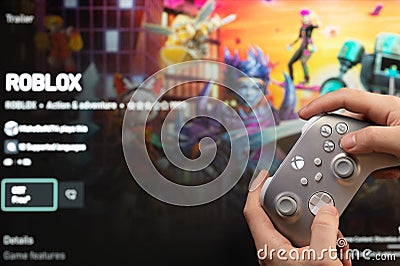 Gamer start new Roblox Game Editorial Stock Photo