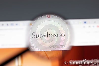 New York, USA - 15 February 2021: Sulwhasoo website in browser with company logo, Illustrative Editorial Editorial Stock Photo