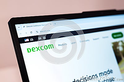 New York, USA - January 01, 2025: Dexcom website displayed on computer screen showcasing continuous glucose monitoring Editorial Stock Photo