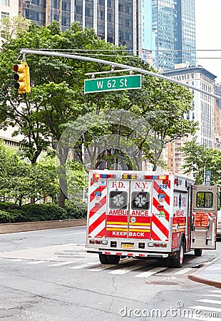 FDNY ambulance in a street of Manhattan. Editorial Stock Photo