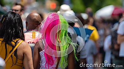 People participate in the Coney Islands annual mermaid parade, Brooklyn, New York, USA Editorial Stock Photo