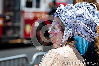 People participate in the Coney Islands annual mermaid parade, Brooklyn, New York, USA Editorial Stock Photo