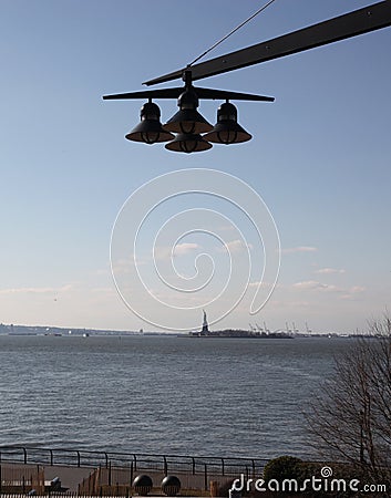 new york, usa landscape with Statue of Liberty Stock Photo