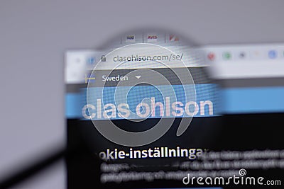 New York, USA - 18 March 2021: Clas Ohlson company logo icon on website, Illustrative Editorial Editorial Stock Photo