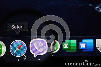 Starting safari browser program Editorial Stock Photo