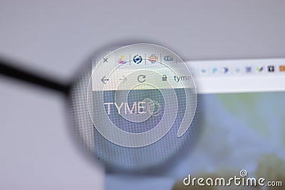 New York, USA - 18 March 2021: Tyme company logo icon on website, Illustrative Editorial Editorial Stock Photo