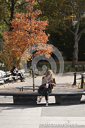 New York, USA - November 3, 2018: People at SoHo Streets, New York Editorial Stock Photo