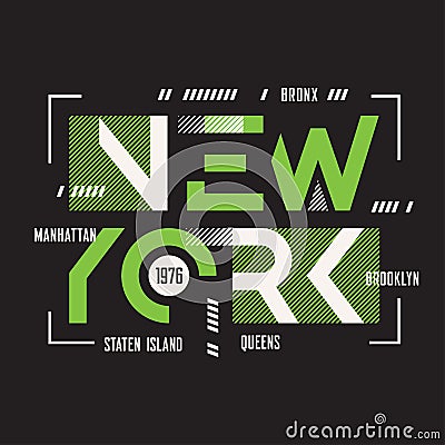 New York vector t-shirt and apparel geometric design, typography Vector Illustration