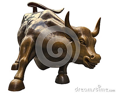 New York Wall Street Charging Bull Editorial Stock Photo