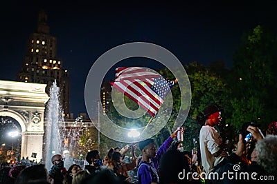 New Yorkers celebrate Biden election victory Editorial Stock Photo