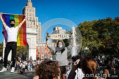 New York celebrates Biden victor Editorial Stock Photo