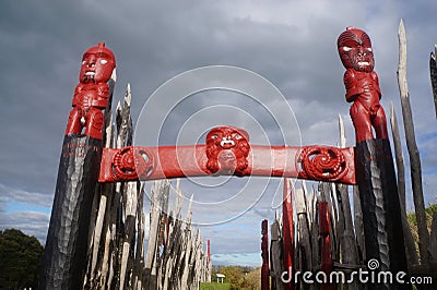 New Zealand ancient Maori carvings 6 Editorial Stock Photo