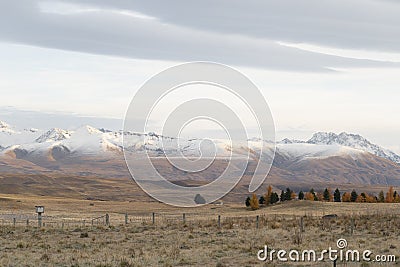 New Zealand on a beautiful autumn morning view from Tekapo. June 2018 Stock Photo