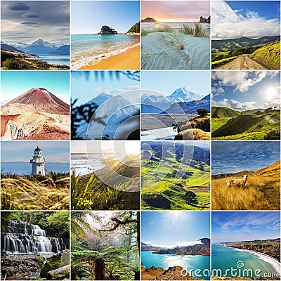 New Zealand collage Stock Photo