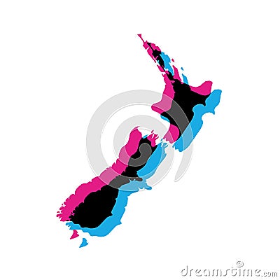 New Zealand country silhouette Vector Illustration