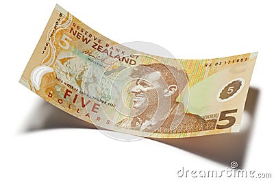 New Zealand Five Dollar Money Stock Photo