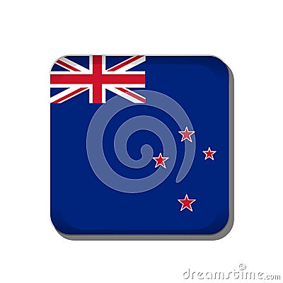 New Zealand flag button icon isolated on white background Vector Illustration