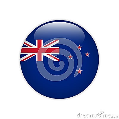 New Zealand flag on button Vector Illustration