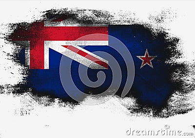 New Zealand flag painted with brush Stock Photo