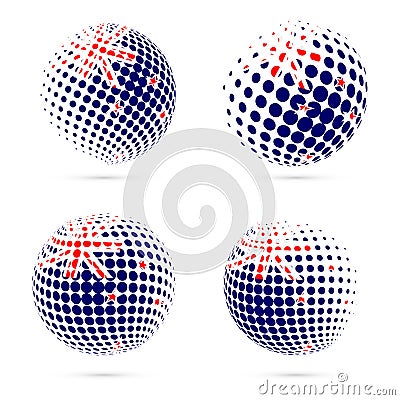 New Zealand halftone flag set patriotic vector. Vector Illustration