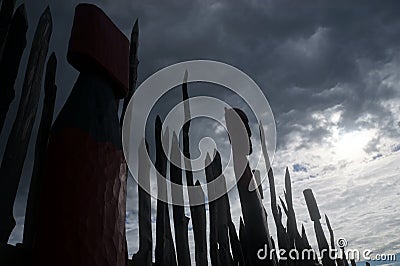 New Zealand Maori carvings Editorial Stock Photo