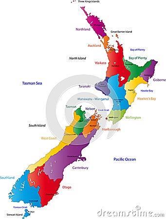 New Zealand map Stock Photo