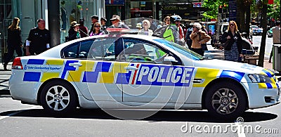 New Zealand police patrol car Editorial Stock Photo