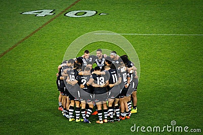 New Zealand rugby team Kiwis circled in at a field Editorial Stock Photo