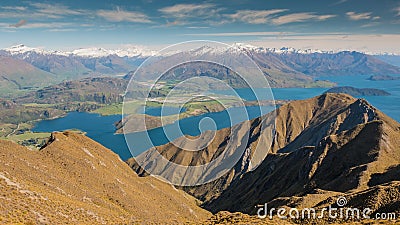 NEW ZEALAND Wanaka lake from Roys Peak Stock Photo