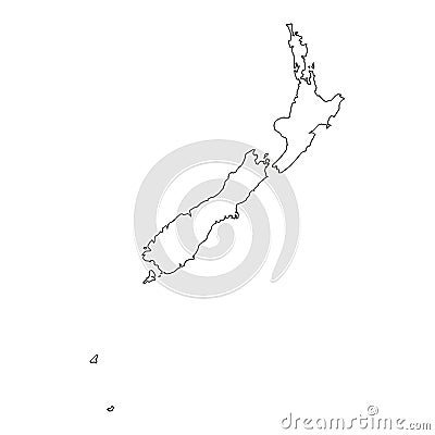 New Zeland map icon. Outline New Zeland map vector icon for web design isolated on white background Vector Illustration