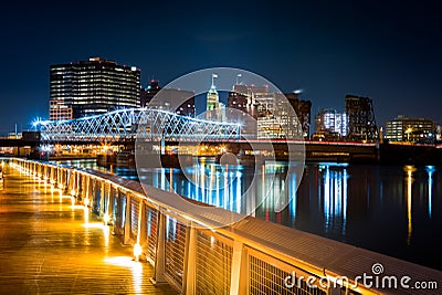 Newark, NJ cityscape by night Stock Photo